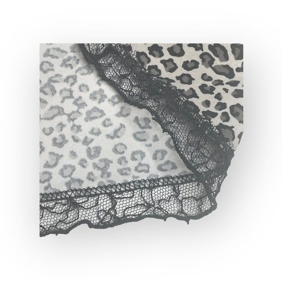 new Papillon Blanc 🝮 Bustier Halter Top 🝮 Eyelash Lace Trim 🝮 Leopard 🝮 L - Picture 10 of 16